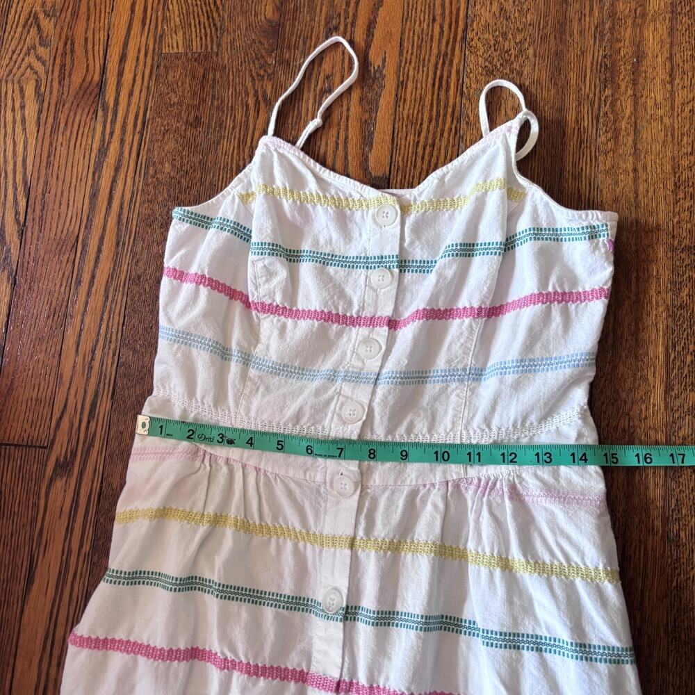 Joules Abby Multicolor Stripe Cotton Summer Midi Dress‎ Button Front US 8 - Picture 5 of 9